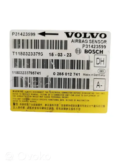 Volvo XC60 Turvatyynyn ohjainlaite/moduuli 31423599