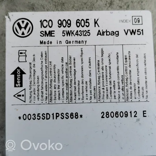 Volkswagen Polo Sterownik / Moduł Airbag 1C0909605K