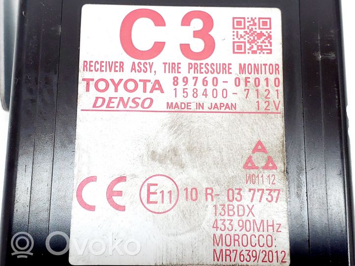 Toyota Verso Module de pression des pneus 897600F010