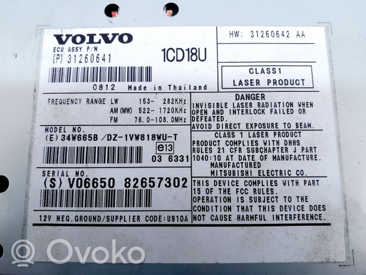 Volvo C70 Radio/CD/DVD/GPS head unit 31260641