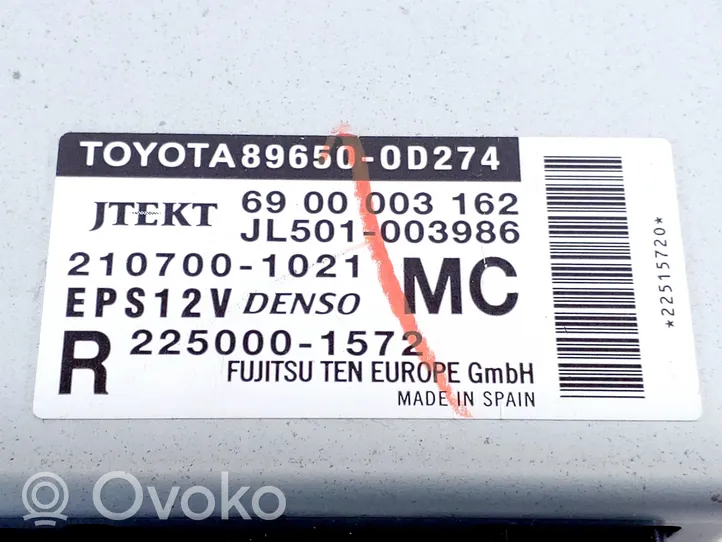 Toyota Yaris Moduł / Sterownik wspomagania kierownicy 896500D274