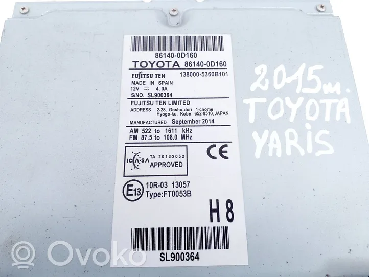 Toyota Yaris Unidad delantera de radio/CD/DVD/GPS 861400D160