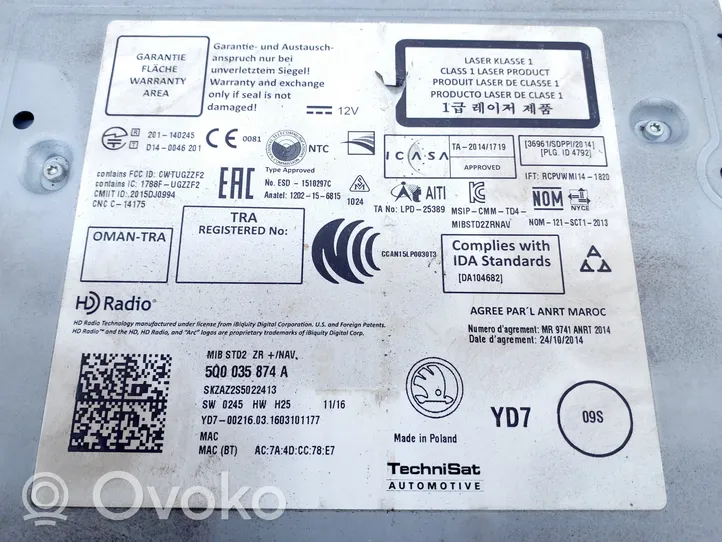 Skoda Octavia Mk3 (5E) Moduł / Sterownik GPS 5Q0035874A