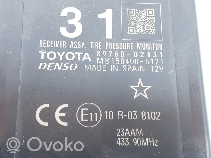 Toyota Auris E180 Sterownik / Moduł kontroli ciśnienia w oponach 8976002131