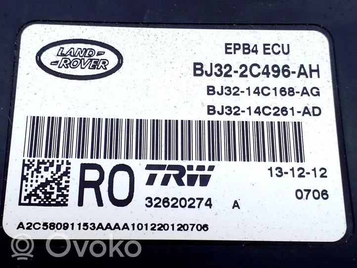 Land Rover Range Rover Evoque L538 Moduł / Sterownik hamulca postojowego EMF BJ322C496AH