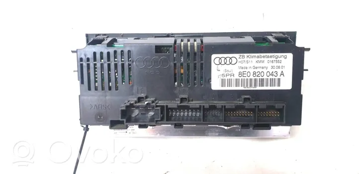 Audi A4 S4 B6 8E 8H Module unité de contrôle climatisation 8E0820043A