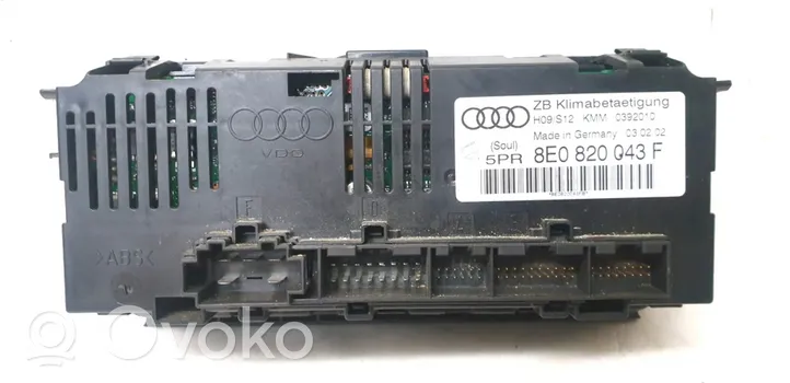 Audi A4 S4 B6 8E 8H Module unité de contrôle climatisation 8E0820043F