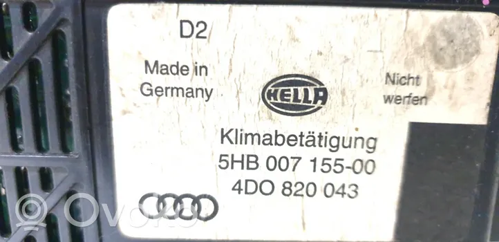 Audi A8 S8 D3 4E Module unité de contrôle climatisation 5HB007155-00