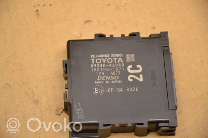 Toyota RAV 4 (XA40) Pysäköintitutkan (PCD) ohjainlaite/moduuli 8934042040