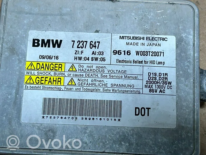 BMW 5 GT F07 Module de ballast de phare Xenon 7237647