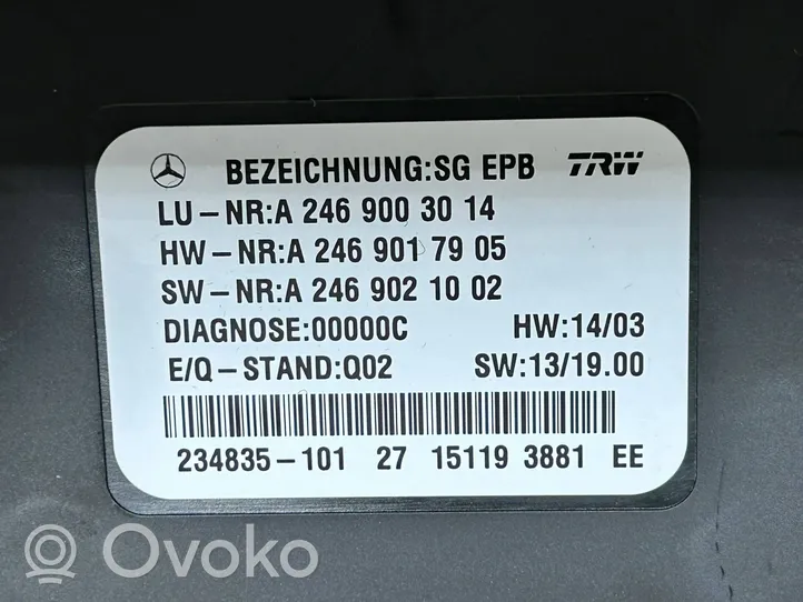 Mercedes-Benz B W246 W242 Moduł / Sterownik hamulca ręcznego A2469003014