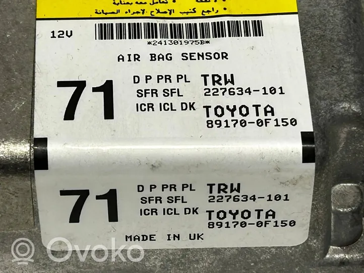 Toyota Verso Module de contrôle airbag 891700F150