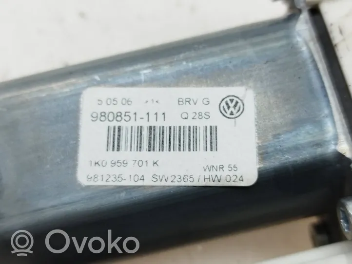 Volkswagen PASSAT B6 Front door window regulator motor 1K0959793G