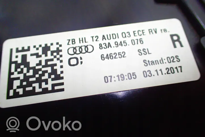 Audi Q3 F3 Takaluukun takavalot 83A945076