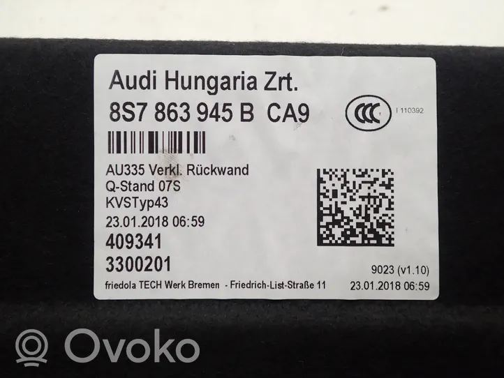 Audi TT TTS RS Mk3 8S Tavaratilan sivuverhoilu 8S7863945B