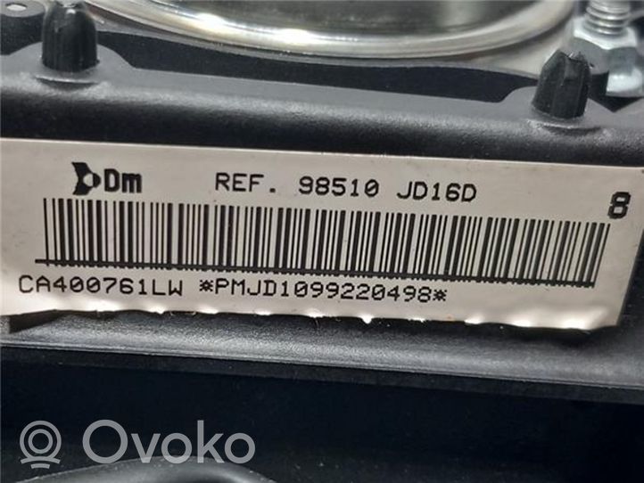 Nissan Qashqai Ohjauspyörän turvatyynyn kansi 98510JD16D