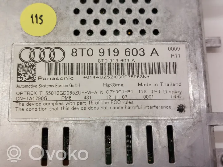 Audi A4 S4 B8 8K Monitori/näyttö/pieni näyttö 8T0919603A