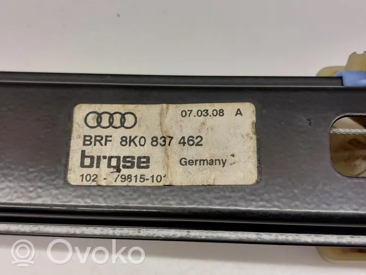 Audi A4 S4 B8 8K Meccanismo di sollevamento del finestrino anteriore senza motorino 8K0837462