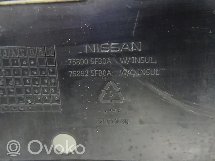 Nissan Micra K14 Protezione anti spruzzi/sottoscocca del motore 758905FB0A