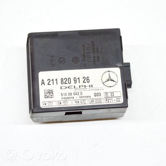 Mercedes-Benz SL R230 Hälytyksen ohjainlaite/moduuli 2118209126