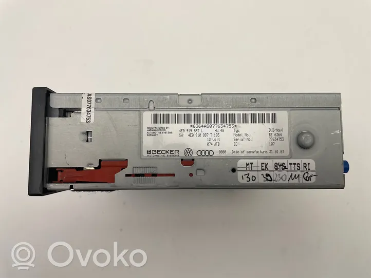 Audi A8 S8 D3 4E Unité / module navigation GPS 4E0919887L