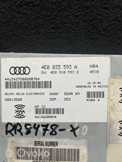 Audi A8 S8 D3 4E Console centrale, commande de multimédia l'unité principale 4E0035593A
