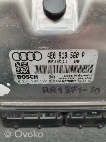 Audi A8 S8 D3 4E Calculateur moteur ECU 4E0910560P