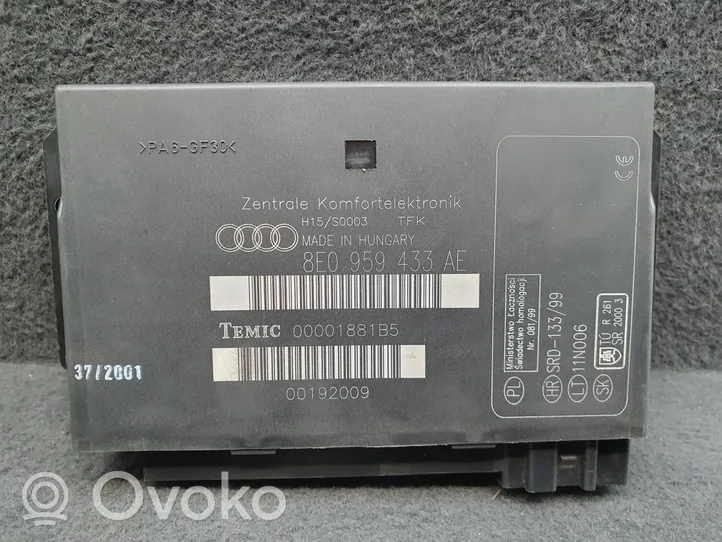 Audi A4 S4 B6 8E 8H Module confort 8E0959433AE