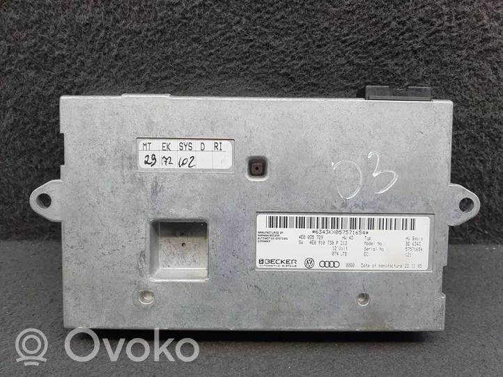 Audi A8 S8 D3 4E MMI valdymo blokas 4E0910730P