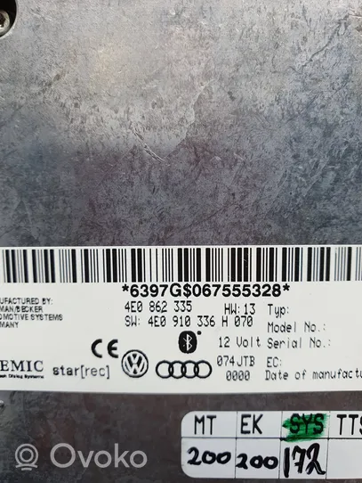 Audi A8 S8 D3 4E Module unité de contrôle Bluetooth 4E0862335