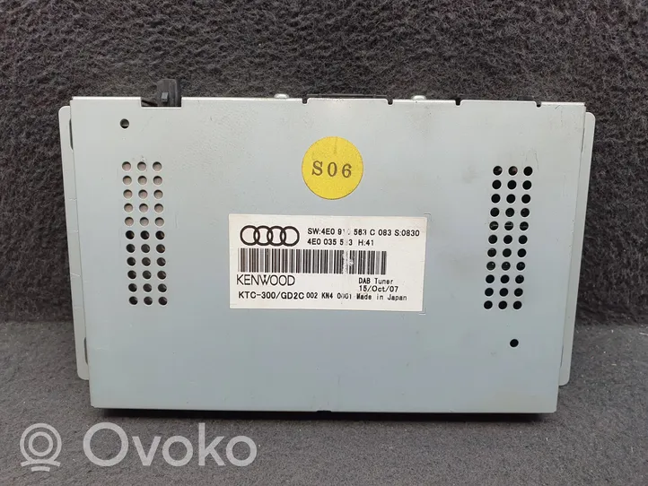 Audi A8 S8 D3 4E Radio/CD/DVD/GPS-pääyksikkö 4E0910563C