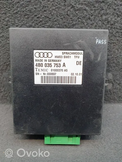 Audi A6 S6 C5 4B Autres unités de commande / modules 4B0035753A