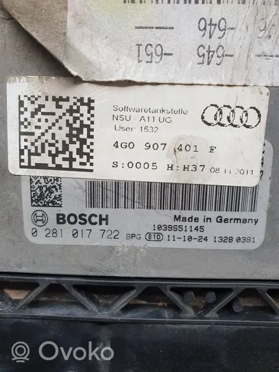 Audi A6 S6 C7 4G Moottorin ohjainlaite/moduuli 4G0907401F