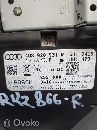 Audi A6 S6 C7 4G Tachimetro (quadro strumenti) 4G8920931R