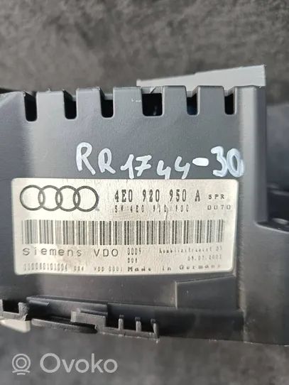 Audi A8 S8 D3 4E Tachimetro (quadro strumenti) 4E0920950A