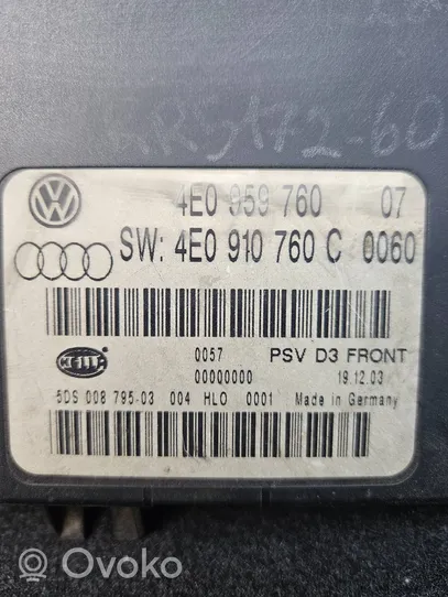 Audi A8 S8 D3 4E Module de commande de siège 4E0959760