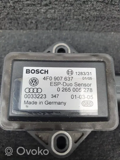 Audi A6 S6 C6 4F Sensore di imbardata accelerazione ESP 4F0907637
