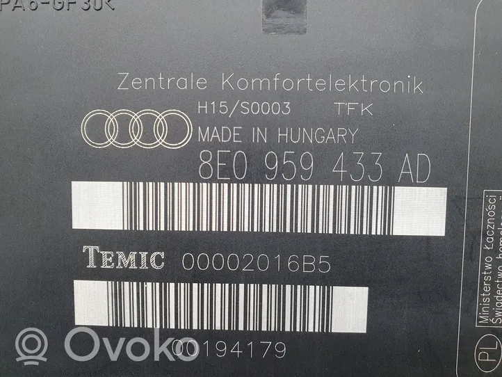 Audi A4 S4 B6 8E 8H Komforto modulis 8E0959433AD