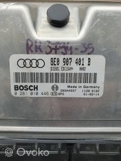 Audi A4 S4 B6 8E 8H Sterownik / Moduł ECU 8E0907401B