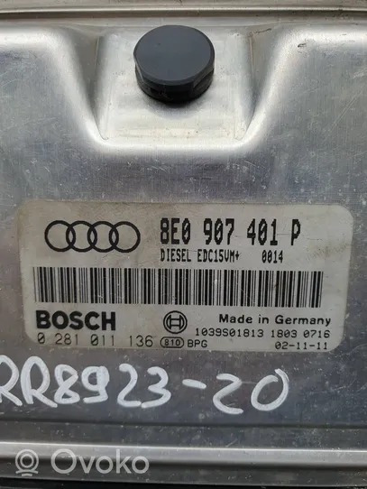 Audi A4 S4 B6 8E 8H Centralina/modulo del motore 8E0907401P