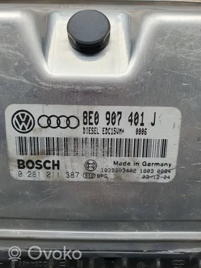 Audi A4 S4 B6 8E 8H Unidad de control/módulo del motor 8E0907401J
