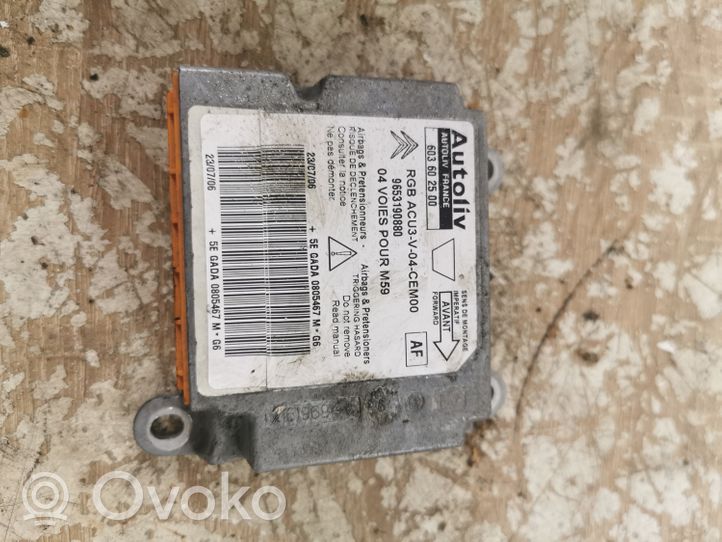 Citroen Berlingo Sterownik / Moduł Airbag 9653190880