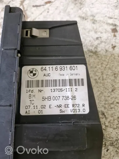 BMW 3 E46 Climate control unit 64116931601