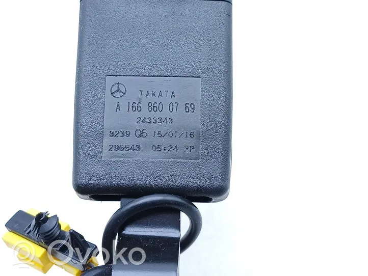 Mercedes-Benz GLE (W166 - C292) Klamra tylnego pasa bezpieczeństwa A1668600769