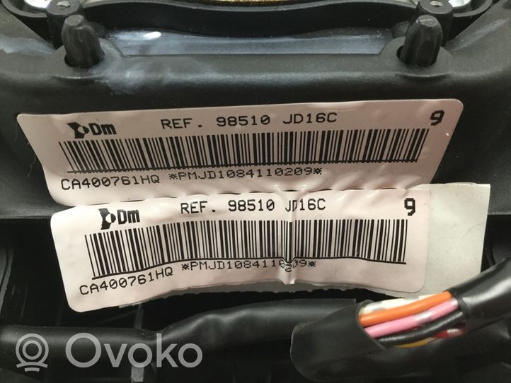 Nissan Qashqai Poduszka powietrzna Airbag kierownicy 98510JD16C