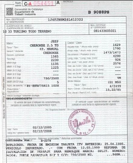 Jeep Cherokee XJ Radiateur électrique de chauffage auxiliaire 