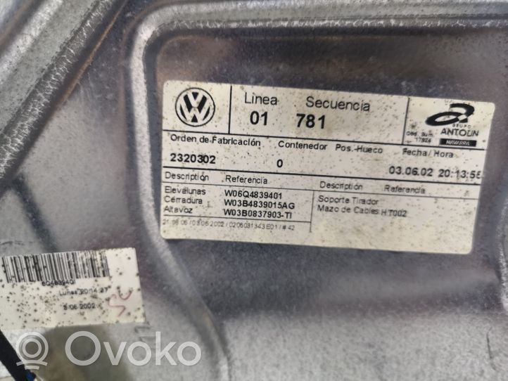 Volkswagen Polo III 6N 6N2 6NF Alzacristalli manuale della portiera posteriore 2320302