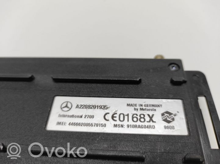 Mercedes-Benz S W220 Unité de commande, module téléphone A2208201935