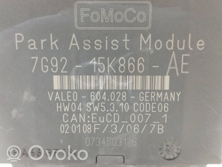 Ford Mondeo MK IV Pysäköintitutkan (PCD) ohjainlaite/moduuli 7G9215K866AE