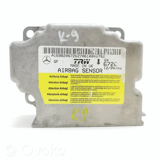 Mercedes-Benz B W245 Oro pagalvių valdymo blokas A169820672